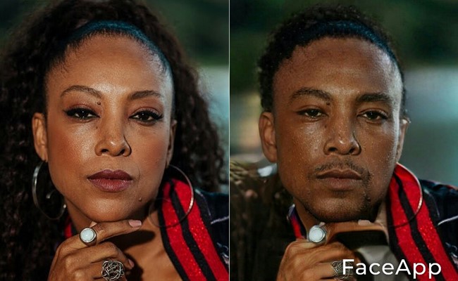 Negra Li no FaceApp — Foto: Reprodução