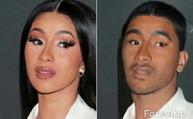 Cardi B no FaceApp — Foto: Reprodução
