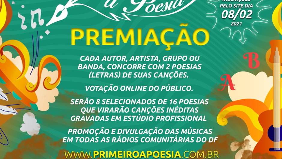 Concurso, Primeiro a Poesia, promete valorizar autores e intérpretes autorais do DF