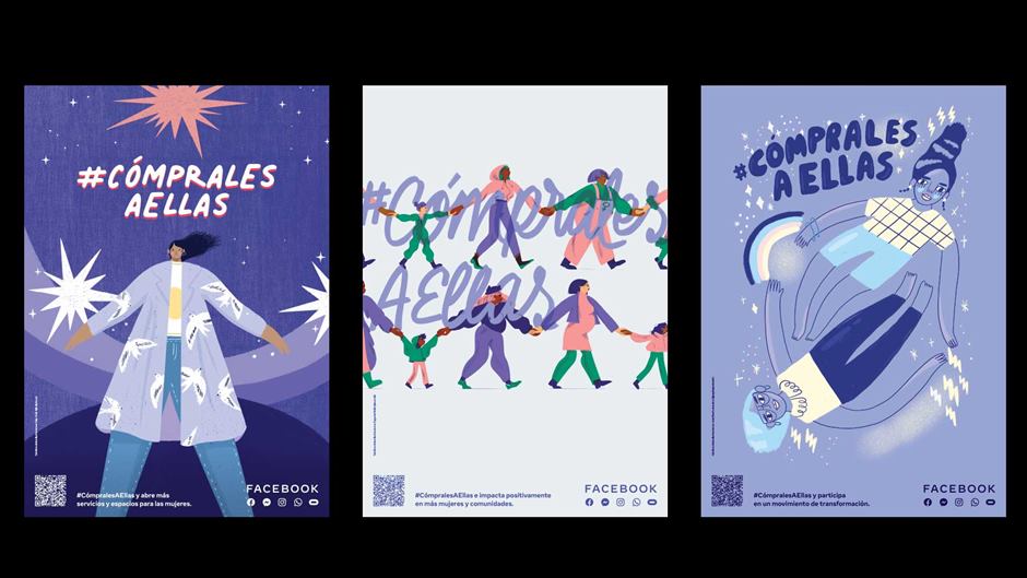 Facebook lança ilustrações com artistas da Argentina, Brasil e México para incentivar negócios liderados por mulheres