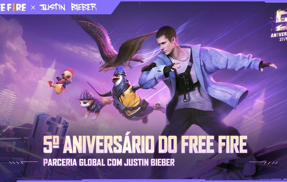 Garena anuncia parceria com ícone global Justin Bieber para celebrar cinco anos de Free Fire