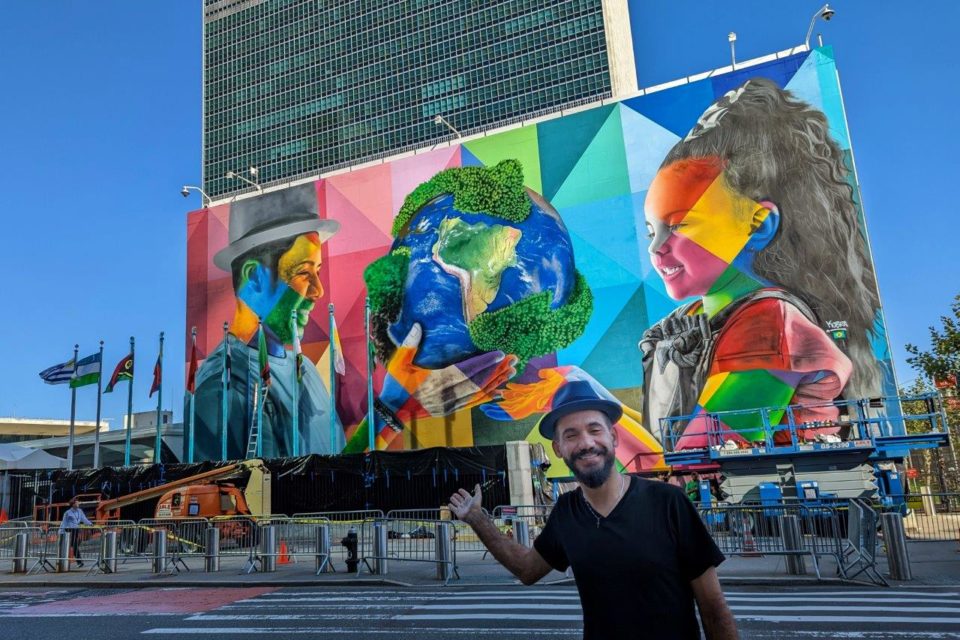 Eduardo Kobra inaugura hoje mural em fachada da ONU, em Nova York