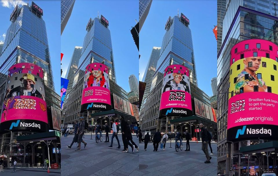 A maior produtora de funk da América Latina, GR6, celebra o destaque para o funk no telão da Times Square com Mc Mari, Neguinho do Kaxeta, Menor da Vg e Mc Bin Laden.