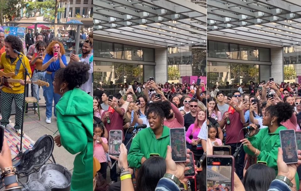 A cantora Iza, que participará do The Town 2023, se juntou a Trident para a campanha “Destrave o Play no The Town” e apareceu na Av. Paulista no último domingo e surpreendendo a todos cantando seu maior hit 