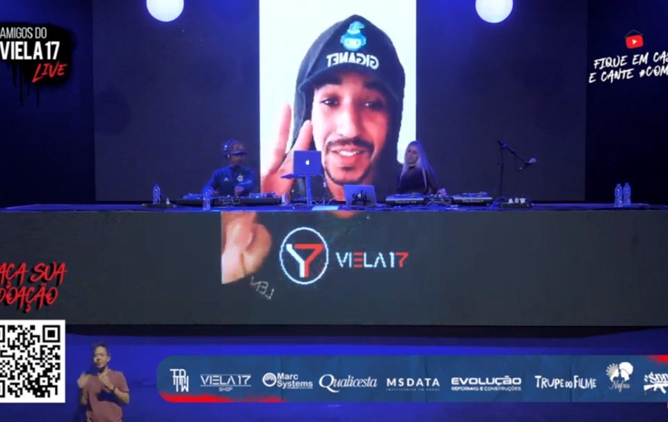 B-boy Luizin na live do Viela 17 (foto: Viela 17)