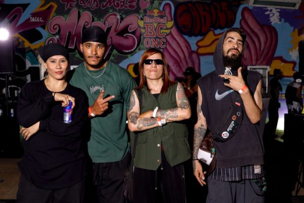 [Da esquerda para a direita] Mini Japa, Tio Sam, Nathana e Rato EVS foram os vencedores do Cypher Brasília, evento aberto ao público e gratuito na Galeria dos Estados (Créditos: sopro.br)