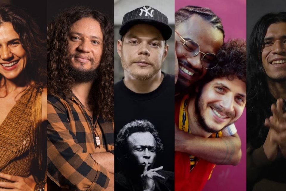 Mariana Aydar, RAPadura Xique-Chico, DJ Daniel Tampenpi, a dupla Thiago Ramil e Dona Conceição e Ian Wapichana | Foto: Divulgação