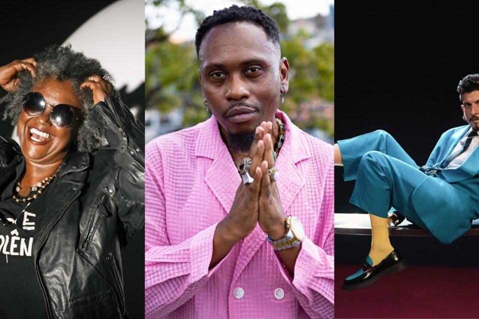 Da esquerda para a direita: Sandra de Sá (Lucas Santos de Carvalho), Rincon Sapiência (por Leandro Ambrosio) e Getúlio Abelha (por Luan Martins) | Line-up do Festival do Consumo Consciente