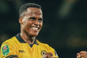 Jhon Arias comemora gol do Wolverhampton — Foto: Divulgação/Wolves